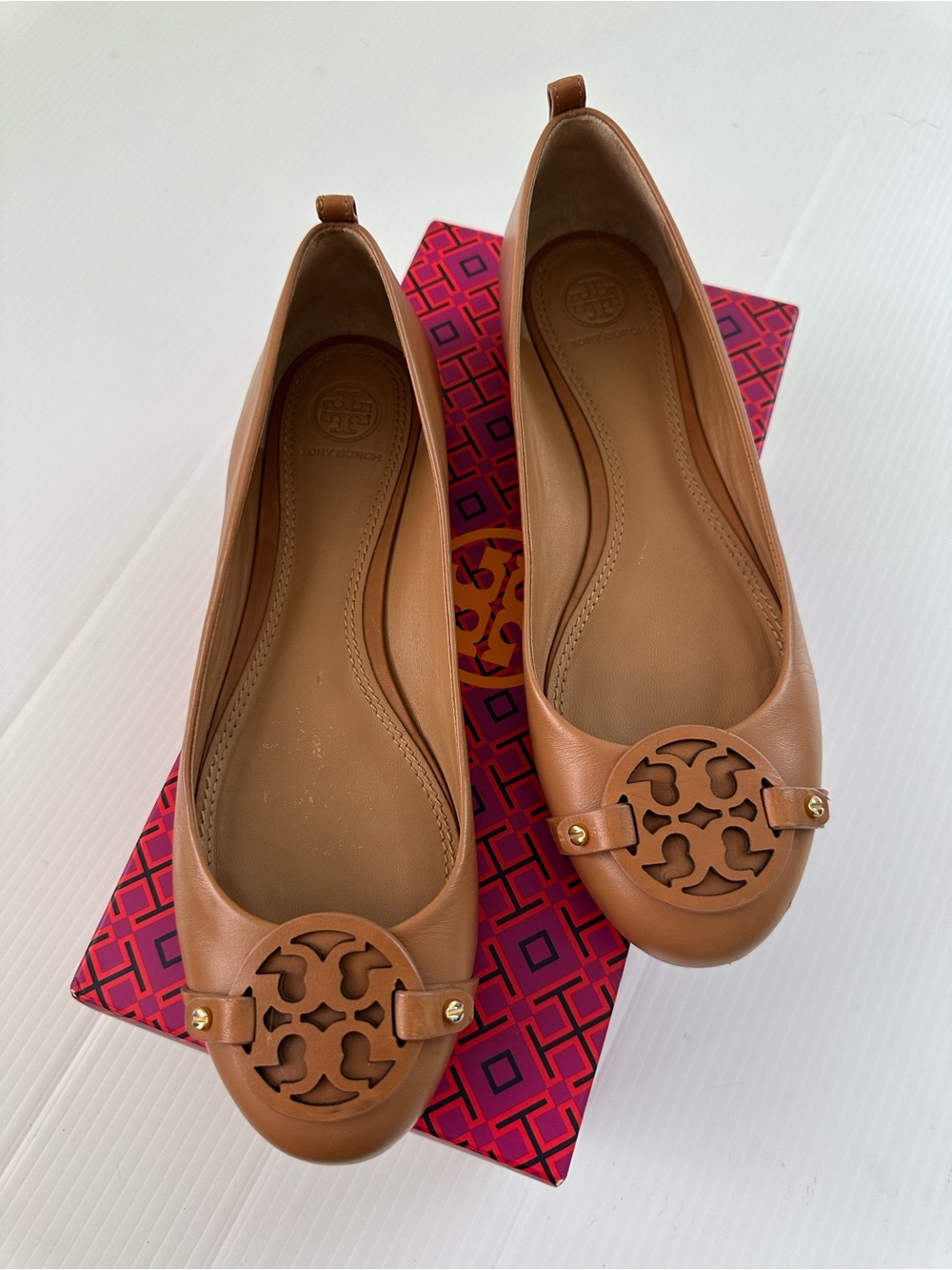Tory Burch Gabriel Ballet Flats Royal Tan, 9